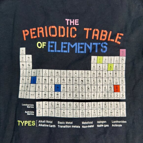 Peek Kids Great Chemistry Periodic Table Long Sleeve Science Shirt Navy Blue M/8 - Picture 4 of 5